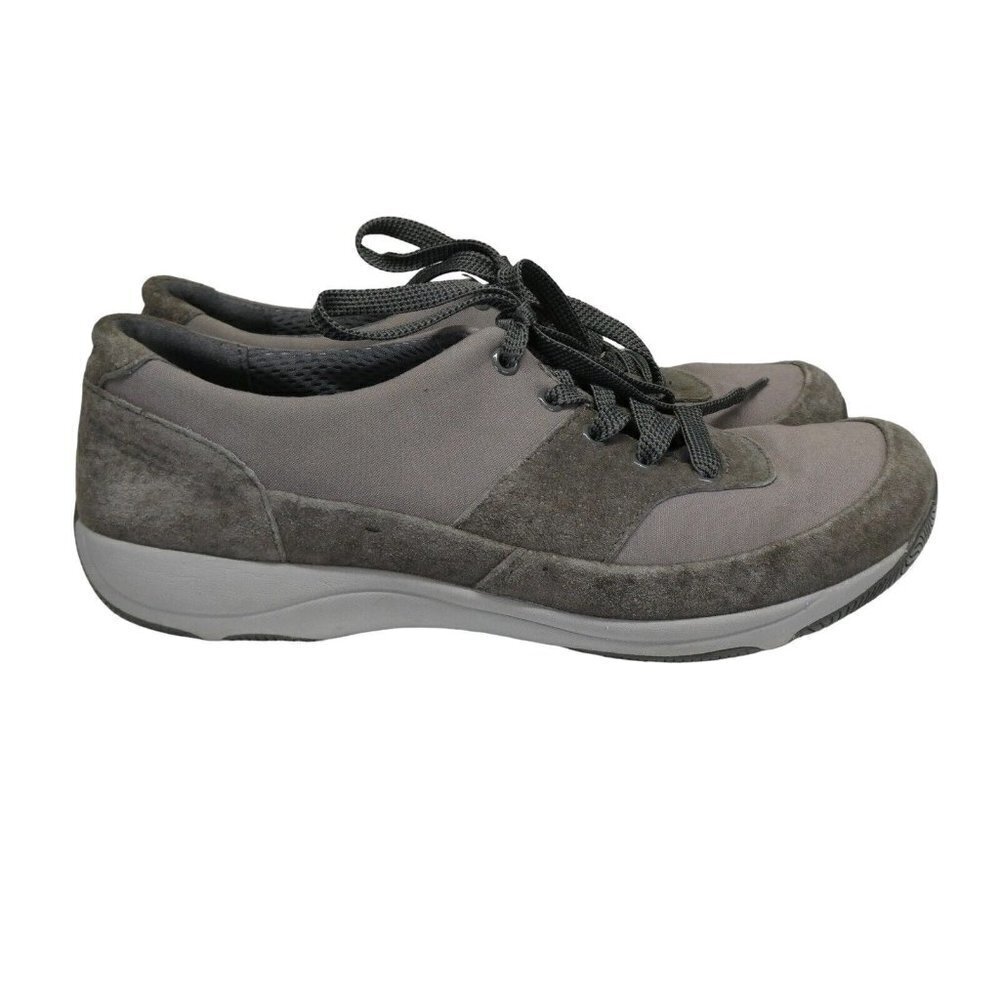 Dansko Hayden Taupe Lace-Up Sneakers Women Size EU 39 / 8.5 US Canvas Suede